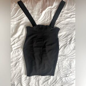 Pencil skirt with suspenders